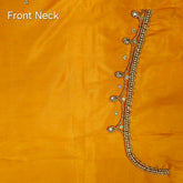 Ember Gold Zari Handwork Blouse Fabric on Mango Yellow Base