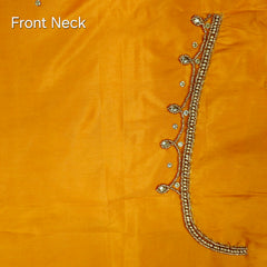 Ember Gold Zari Handwork Blouse Fabric on Mango Yellow Base