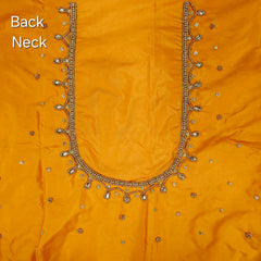 Ember Gold Zari Handwork Blouse Fabric on Mango Yellow Base