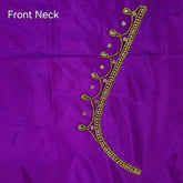 Ember Gold Zari Handwork Blouse Fabric on Vibrant Purple Base