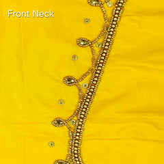 Ember Gold Zari Handwork Blouse Fabric on Bright Yellow Base