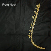 Ember Gold Zari Handwork Blouse Fabric on Black Base
