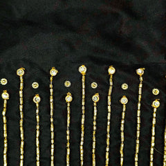 Ember Gold Zari Handwork Blouse Fabric on Black Base