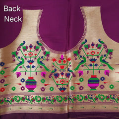 Paithani Woven Blouse Fabric on Purple Base