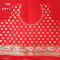 Paithani Woven Blouse Fabric on Bright Red Base
