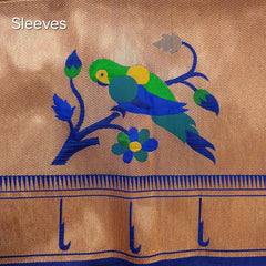 Paithani Woven Blouse Fabric on Copper Base