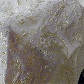 Embroidered Dyeable Georgette Fabric with Silver Sequin and Paisley Resham Work