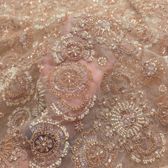 Inayat Hand Embroidered on Dyeable Net Fabric with Sequin, Cutdana and White Bead Work