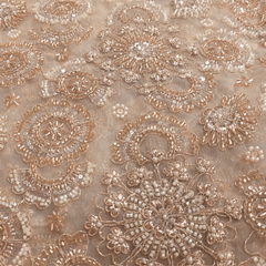 Inayat Hand Embroidered on Dyeable Net Fabric with Sequin, Cutdana and White Bead Work