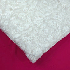 Inayat Hand Embroidered Dyeable Net with Sequin and Beads Work