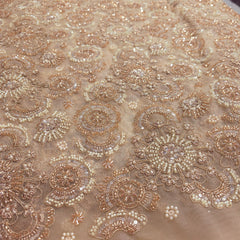 Inayat Hand Embroidered on Dyeable Net Fabric with Sequin, Cutdana and White Bead Work