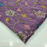 Zarisha Light Wine Handwork Embroidered Dress Piece (3 meter Piece)