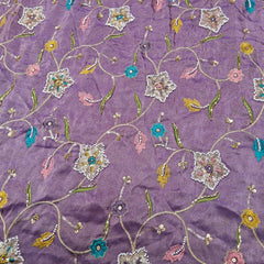 Zarisha Light Wine Handwork Embroidered Dress Piece (3 meter Piece)