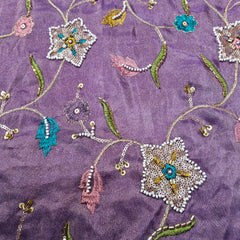 Zarisha Light Wine Handwork Embroidered Dress Piece (3 meter Piece)