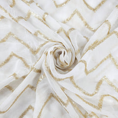 Saaz Georgette Dyeable Handwork fabric with Zigzag Sequin work