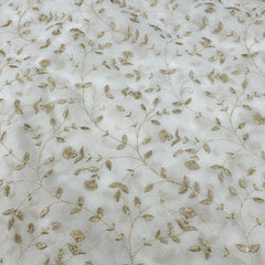 Zard-Bahaar Embroidered Georgette Dyeable Fabric with Vine Pattern