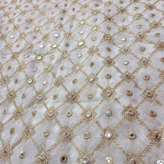 Zard-Bahaar Embroidered Georgette Dyeable Fabric with Jaal Pattern