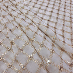 Zard-Bahaar Embroidered Georgette Dyeable Fabric with Jaal Pattern