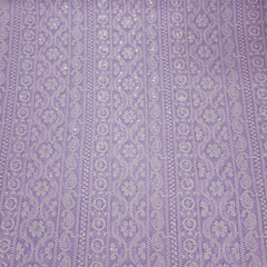 Mahira Embroidered Lilac Hakoba Georgette Fabric with Sequins and Floral Threadwork