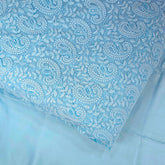 Embroidered Artic Blue Hakoba Georgette Fabric with Sequins Threadwork