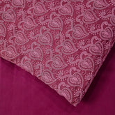 Embroidered Cerise Pink Hakoba Georgette Fabric with Threadwork on Georgette Fabric