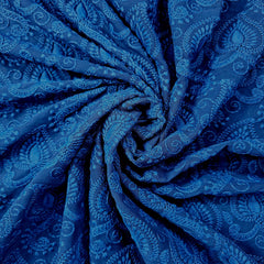 Embroidered Midnight Hakoba Georgette Fabric with Threadwork on Georgette Fabric