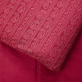 Hamza Embroidered Punch Pink Hakoba Georgette Fabric with Threadwork on Georgette Fabric
