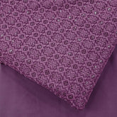 Embroidered Mauve Purple Hakoba Georgette Fabric with Sequins, Geometric and Floral Threadwork