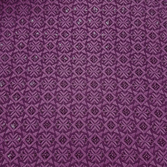 Embroidered Mauve Purple Hakoba Georgette Fabric with Sequins, Geometric and Floral Threadwork