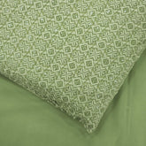 Embroidered Olive Green Hakoba Georgette Fabric with Sequins, Geometric and Floral Threadwork