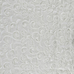 Dyeable Embroidered Hakoba Cotton Fabric with Floral and Vine Motifs