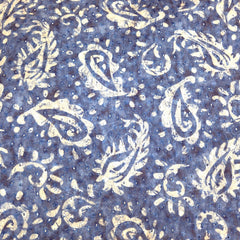 Indigo Blue Digital Floral Print on Hakoba Cotton Fabric