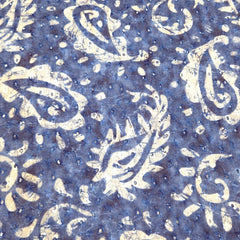Indigo Blue Digital Floral Print on Hakoba Cotton Fabric