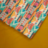 Soft Mutli Color Digital Print on Hakoba Cotton Fabric with Tribal-inspire geometric patterns