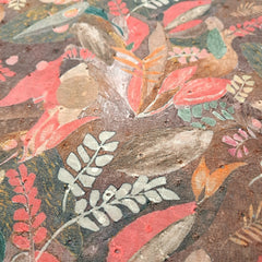 Soft Brown Digital Floral Print on Hakoba Cotton Fabric