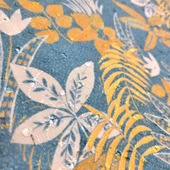 Floral Digital Print Hakoba on Soft Stone Green Cotton Fabric