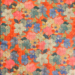 Floral Digital Print on Multicfolor Cotton Hakoba Fabric