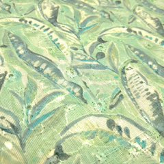 Soft Light Green Digital Floral Print on Hakoba Cotton Fabric