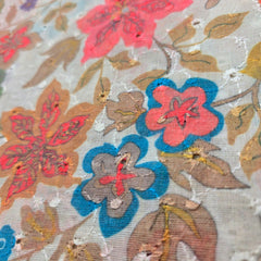Multicfolor Floral Digital Print on Cotton Hakoba Fabric