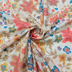 Multicfolor Floral Digital Print on Cotton Hakoba Fabric