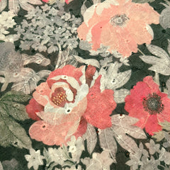 Soft Charcoal Digital Floral Print on Hakoba Cotton Fabric