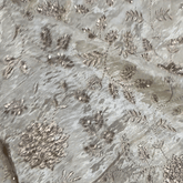 Embroidered Dyeable Shimmer Tissue Fabric with all over Floral Motifs