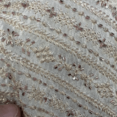 Gold Embroidered Shimmer Tissue Dyeable Fabric with Linear Cutdana and Zari Work