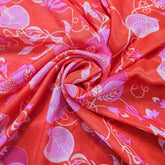 Muslin Fabric with Digital Print and Pomegranate Motifs