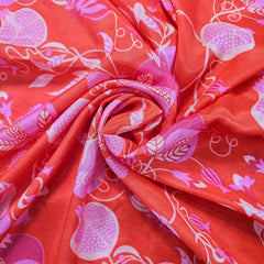 Muslin Fabric with Digital Print and Pomegranate Motifs