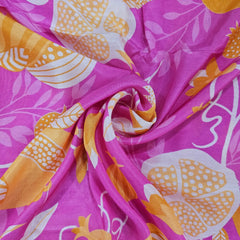 Muslin Fabric with Digital Print and Pomegranate Motifs