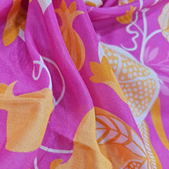 Muslin Fabric with Digital Print and Pomegranate Motifs