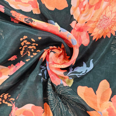 Muslin Fabric with Digital Print and Aesthetic Floral print