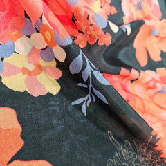 Muslin Fabric with Digital Print and Aesthetic Floral print