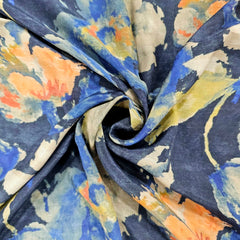 Muslin Fabric with Digital Watercolor Floral Print